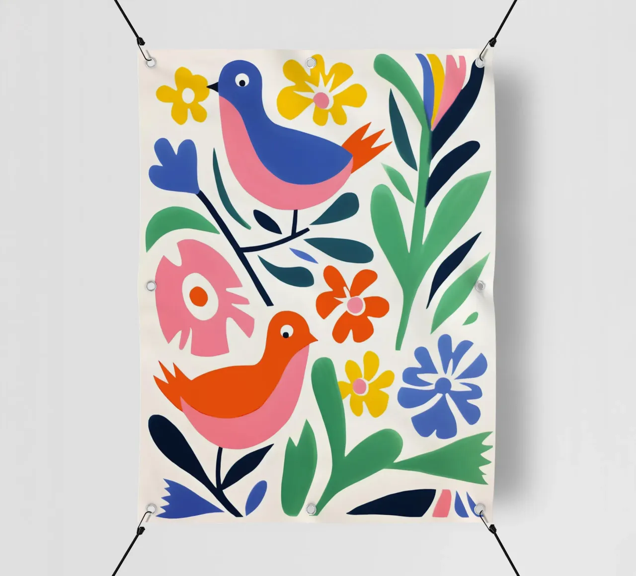 Design di uccelli e fiori telo in pvc da Whole©