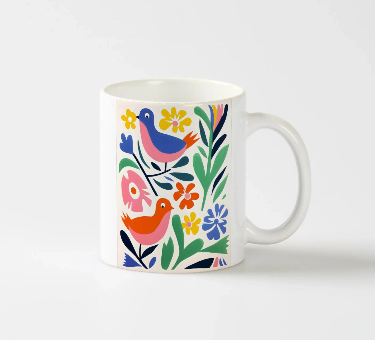 Design di uccelli e fiori tazza in ceramica da Whole©