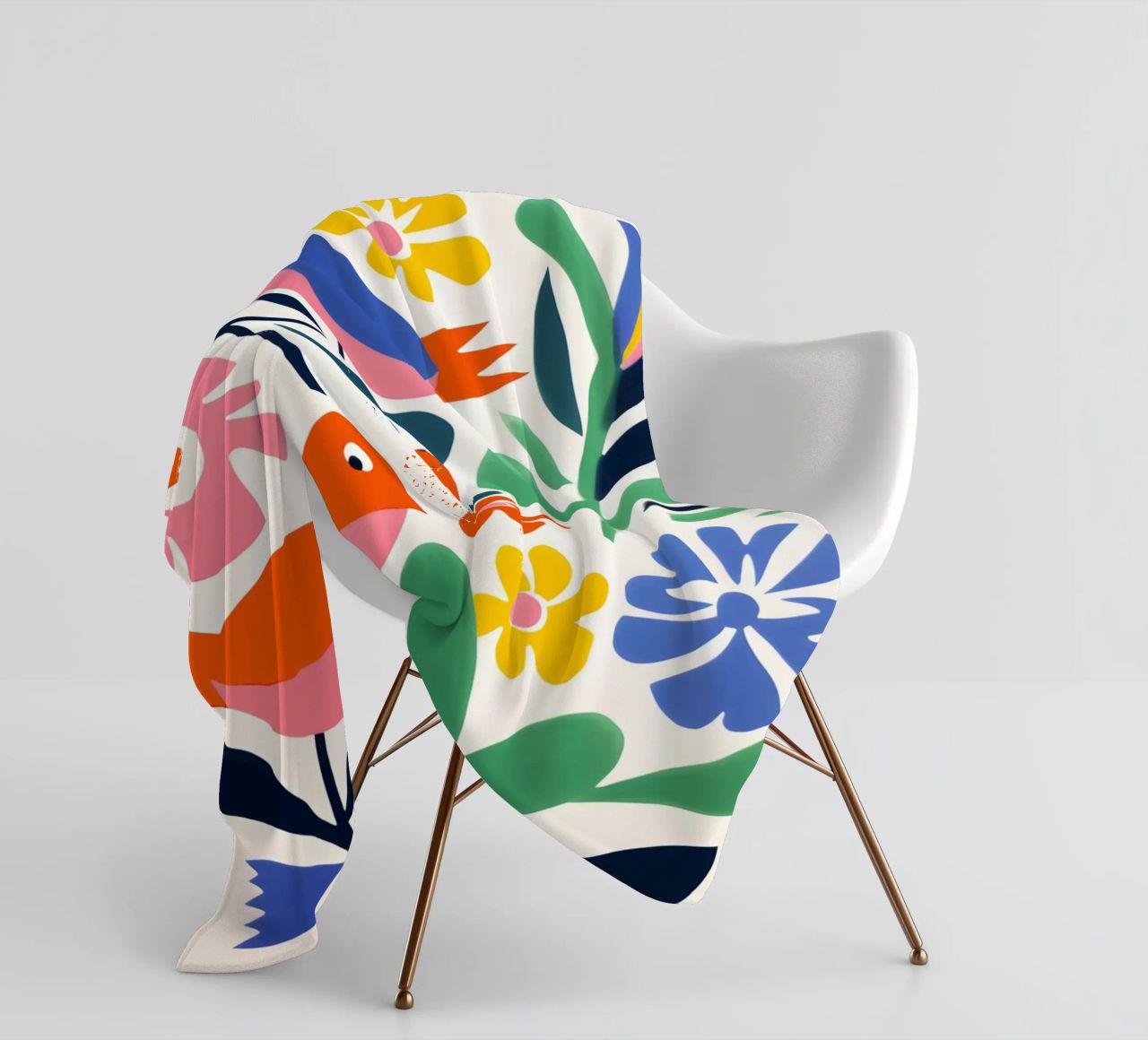 Design di uccelli e fiori coperta in pile da Whole©