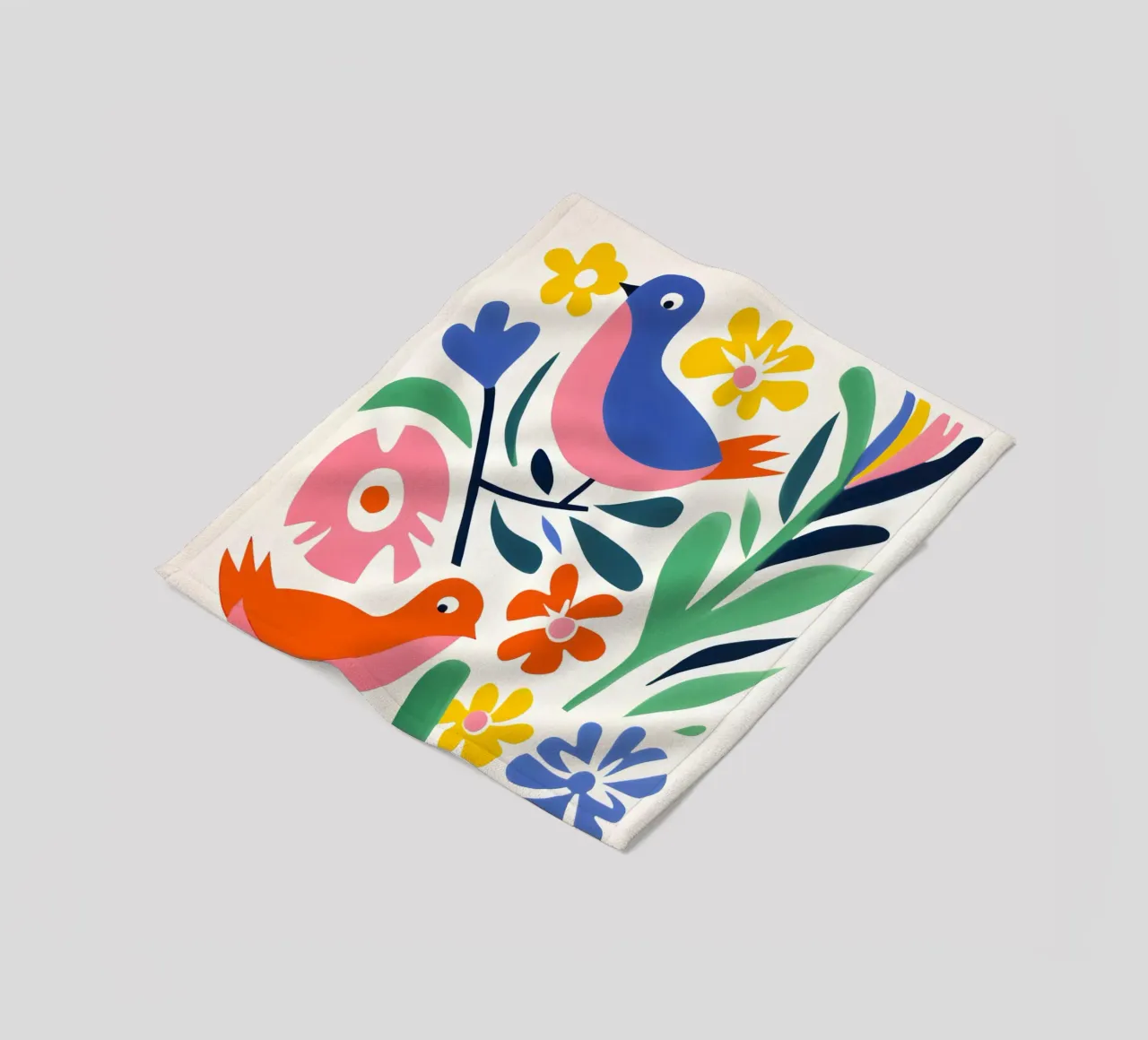 Design di uccelli e fiori coperta in pile da Whole©