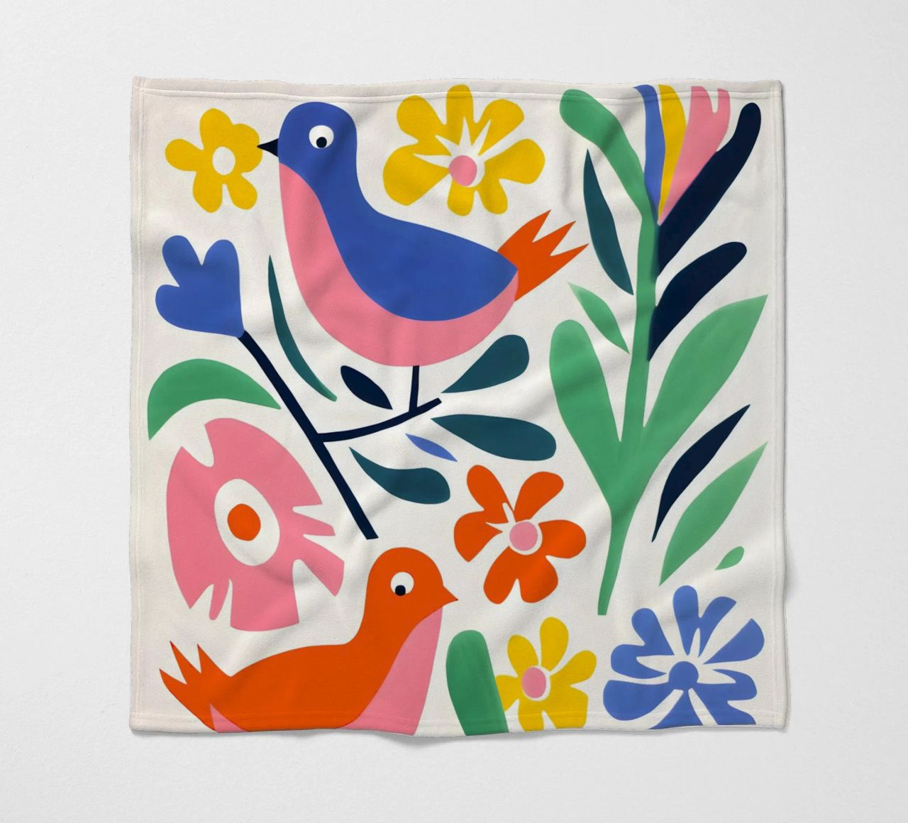 Design di uccelli e fiori coperta in pile da Whole©