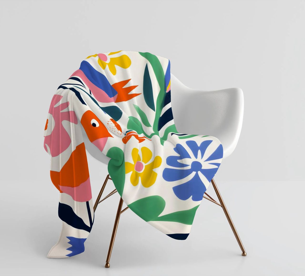 Design di uccelli e fiori coperta in pile da Whole©