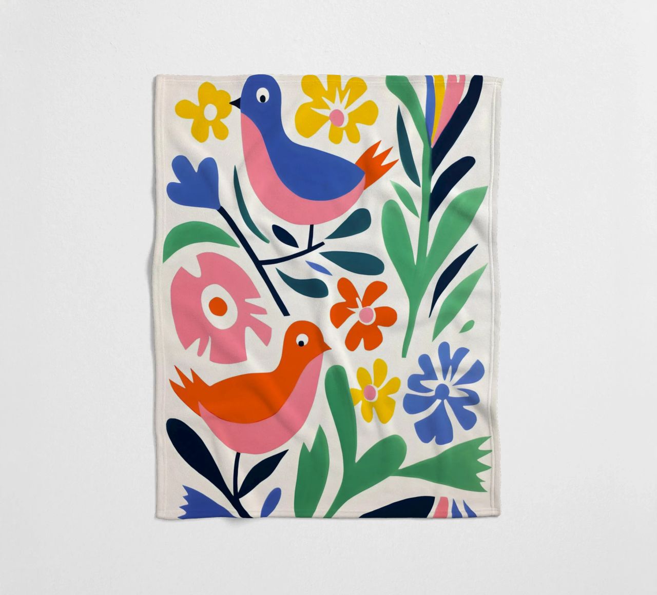 Design di uccelli e fiori coperta in pile da Whole©