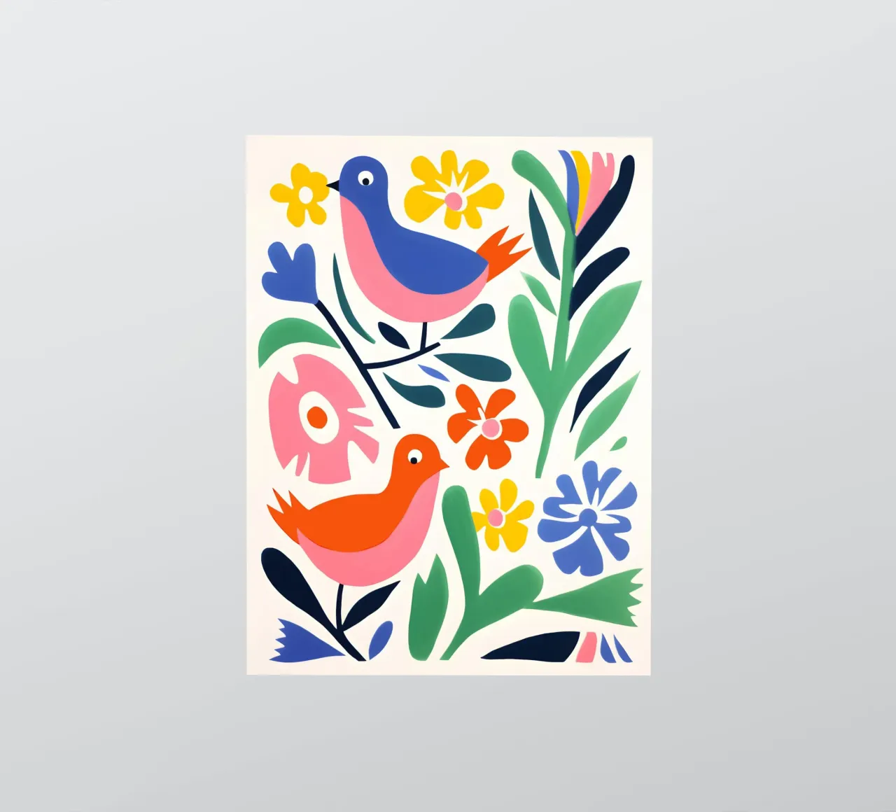 Design di uccelli e fiori adesivo da Whole©