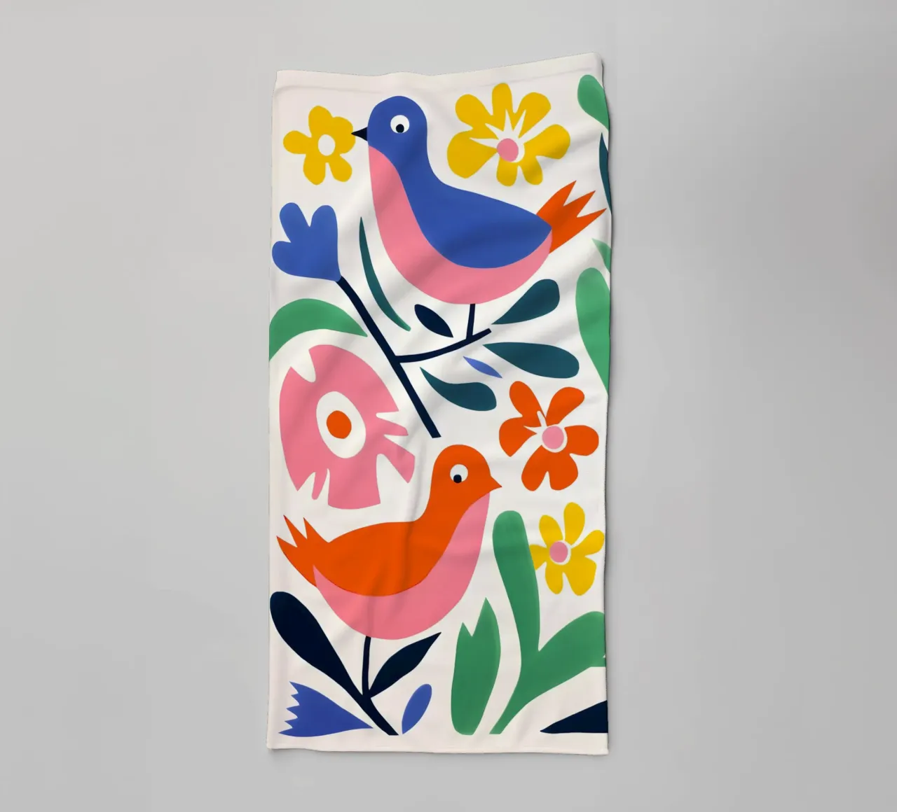 Design di uccelli e fiori asciugamano da bagno da Whole©