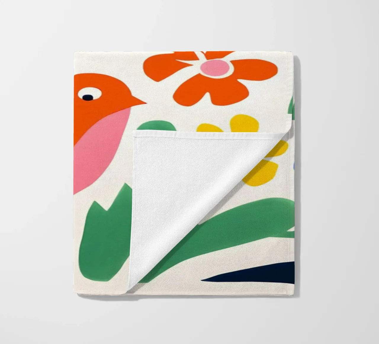 Design di uccelli e fiori telo mare da Whole©