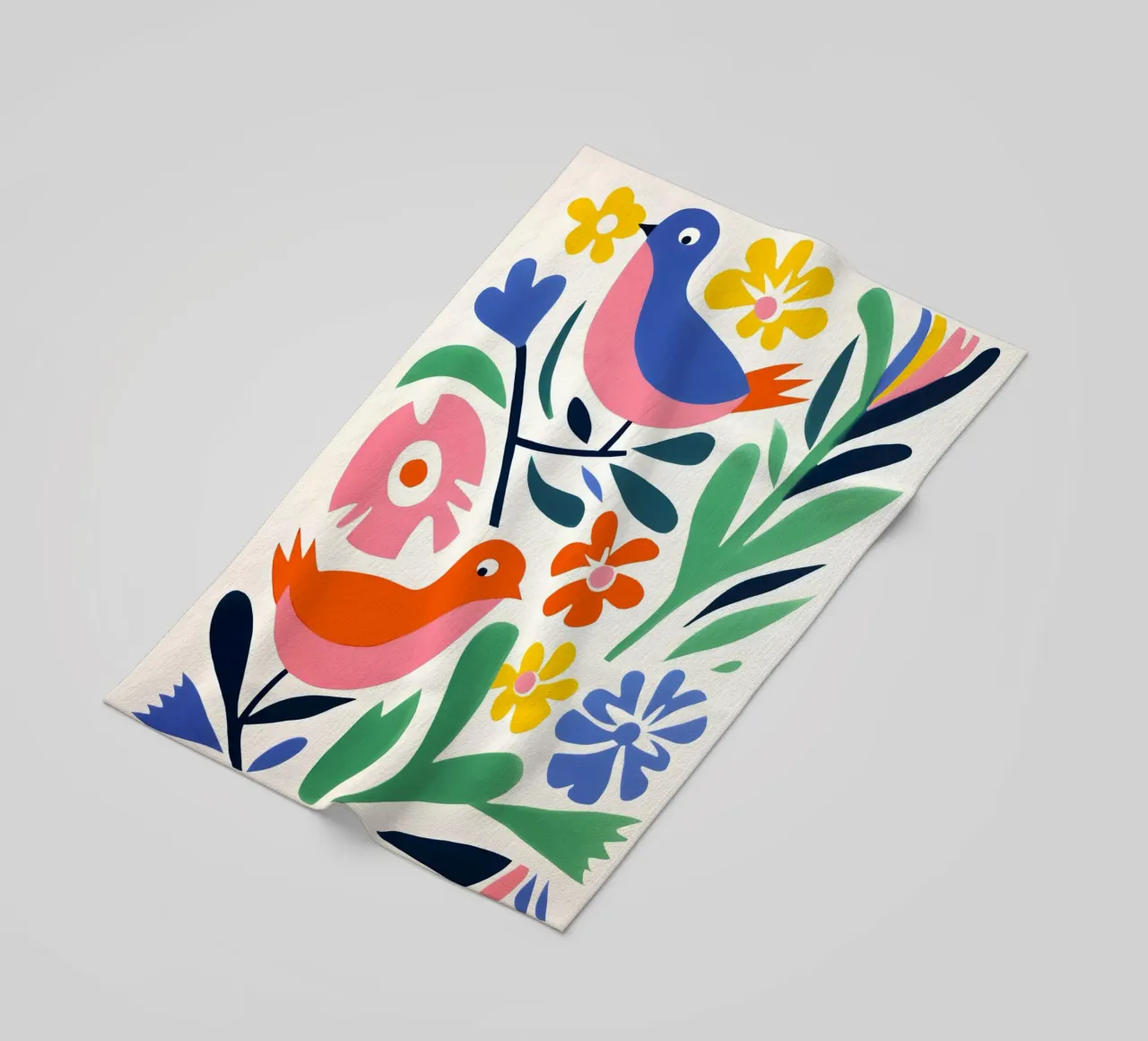 Design di uccelli e fiori telo mare da Whole©