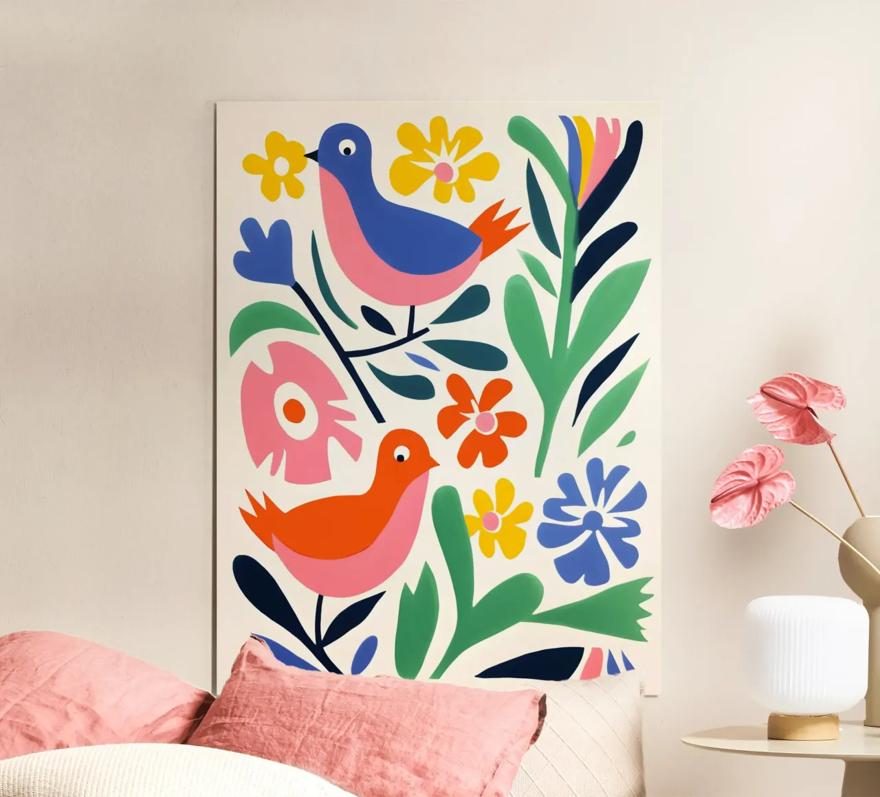 Design di uccelli e fiori poster da Whole©
