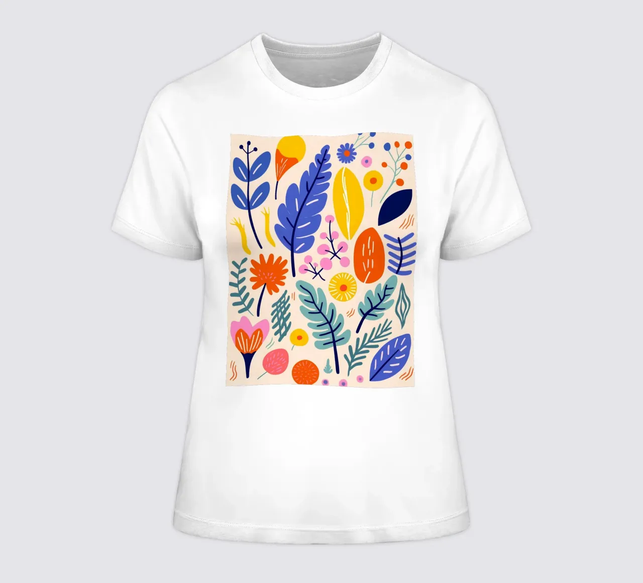 Abstract leaves & flowers women's fitted t-shirt by Whole©
