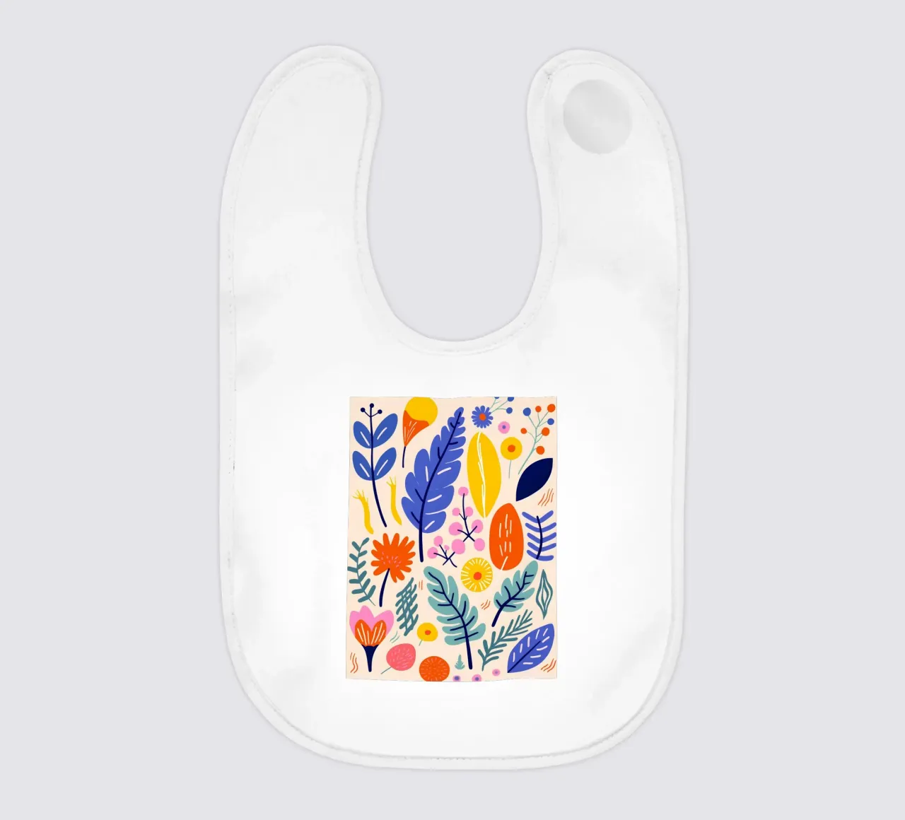 Abstract leaves & flowers baby bib by Whole©