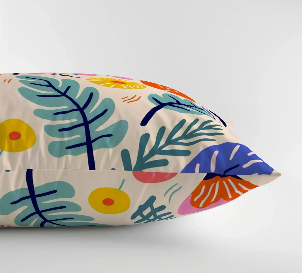 Abstract leaves & flowers decorative cushion by Whole©