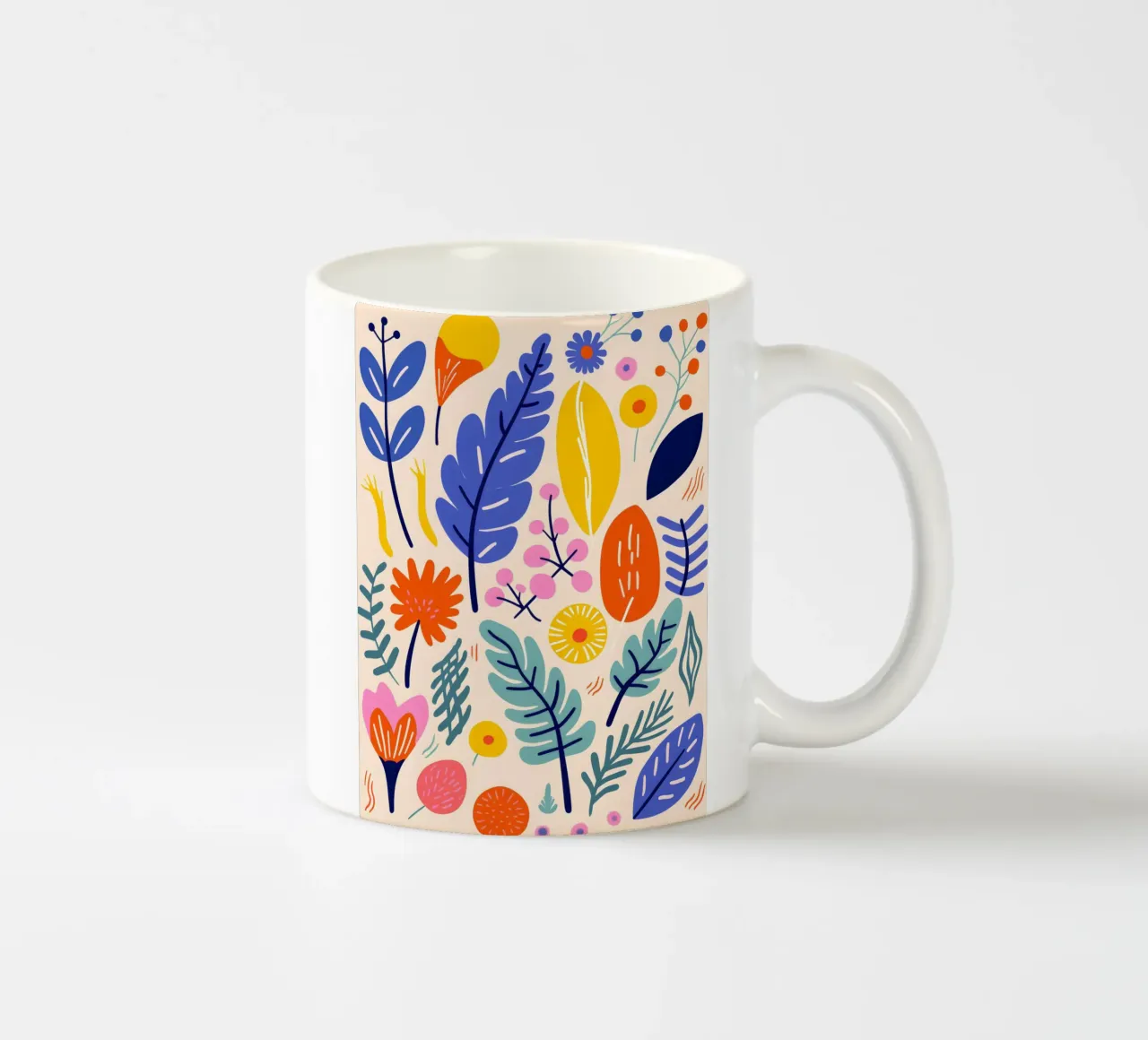 Abstract leaves & flowers ceramic mug by Whole©
