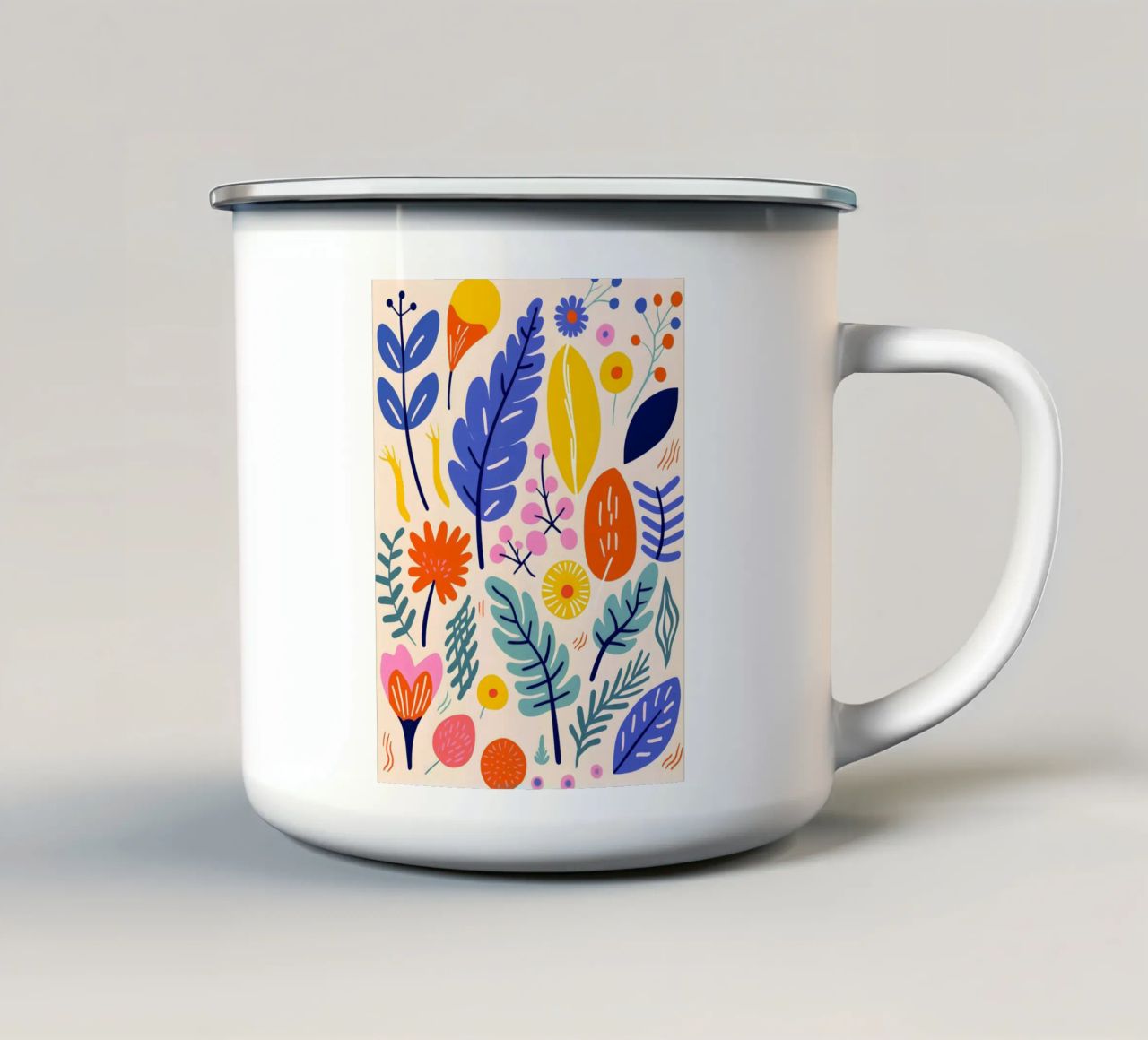 Foglie e fiori astratti tazza in smalto da Whole©