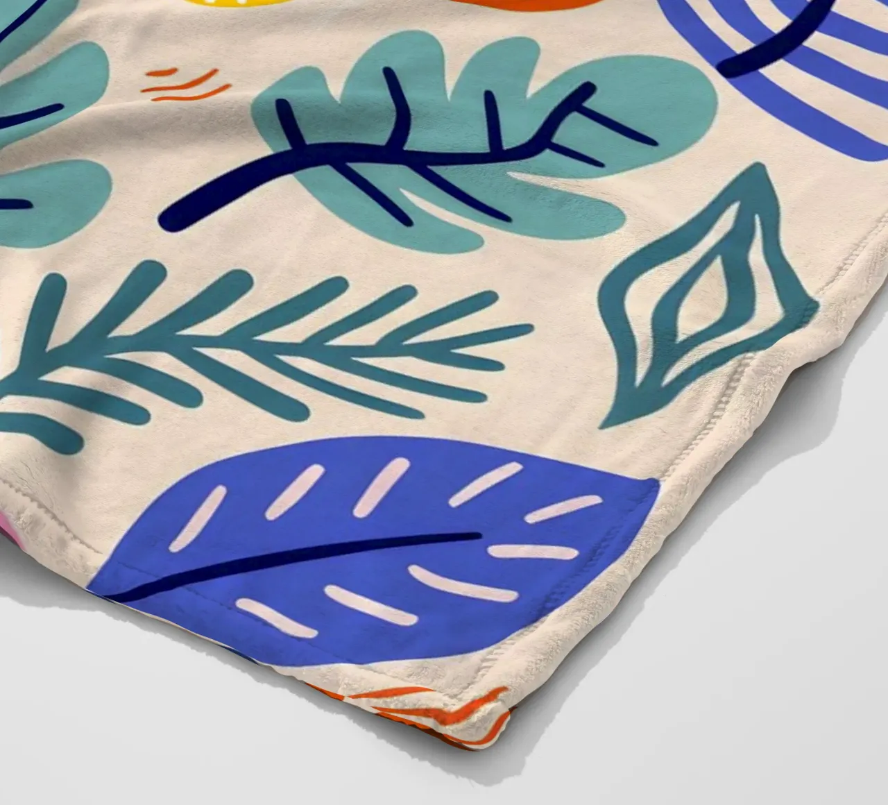Abstract leaves & flowers fleece blanket by Whole©