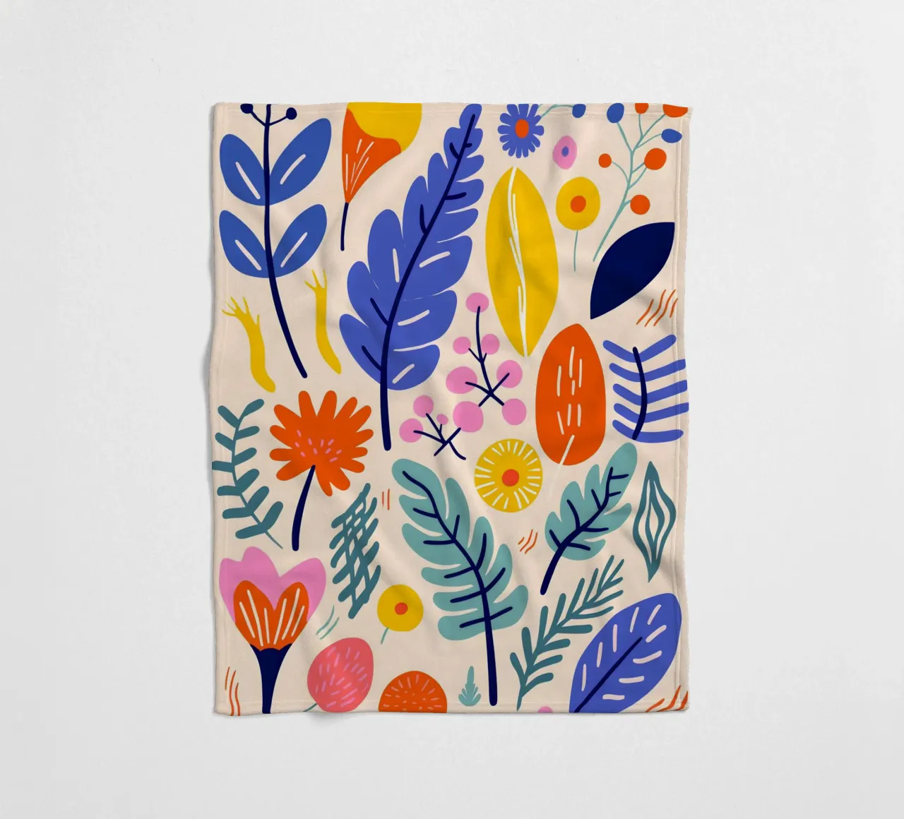 Abstract leaves & flowers fleece blanket by Whole©