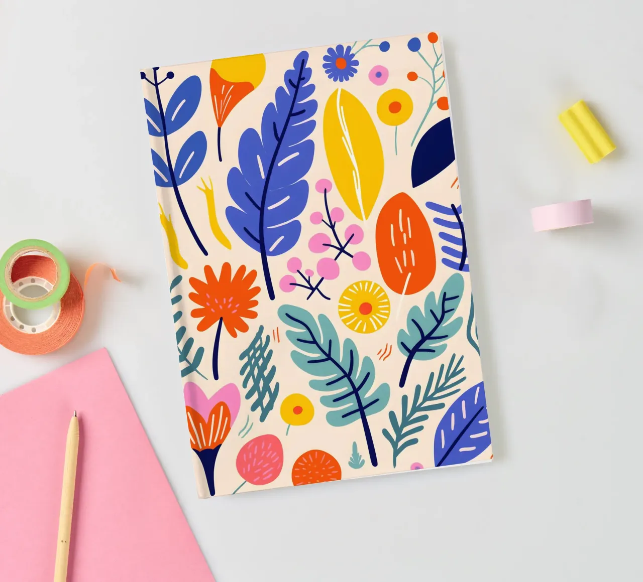 Abstract leaves & flowers notebook by Whole©
