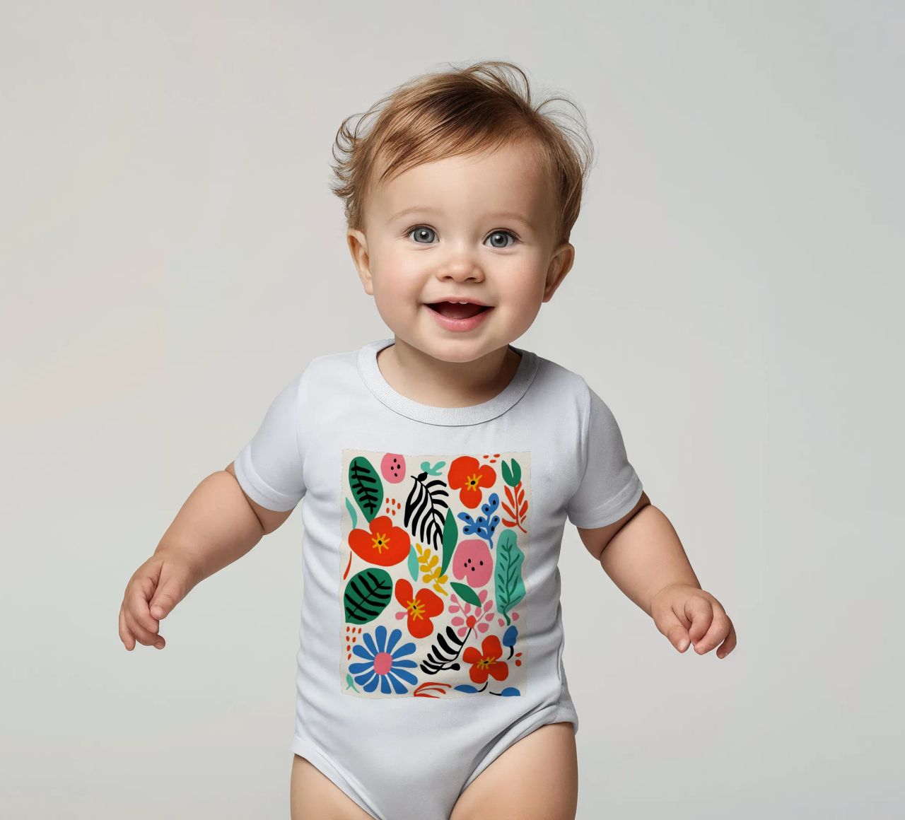 Une diversité de fleurs colorées body bébé de Whole©