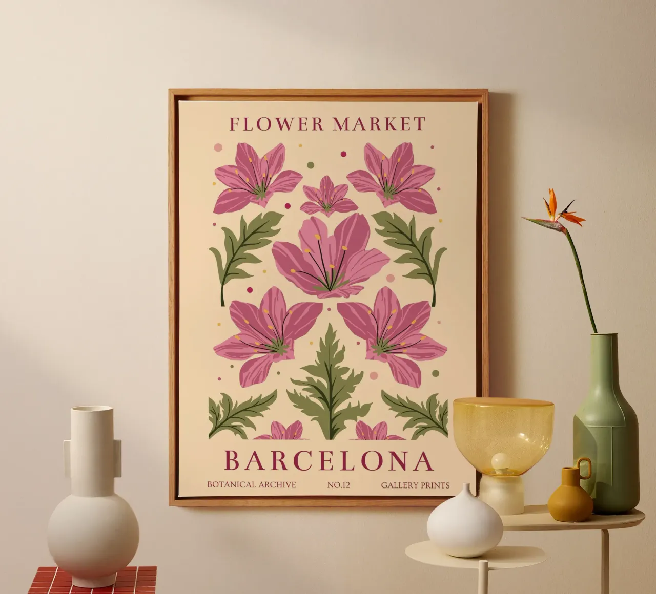 Barcelone en fleurs toile de Whole©