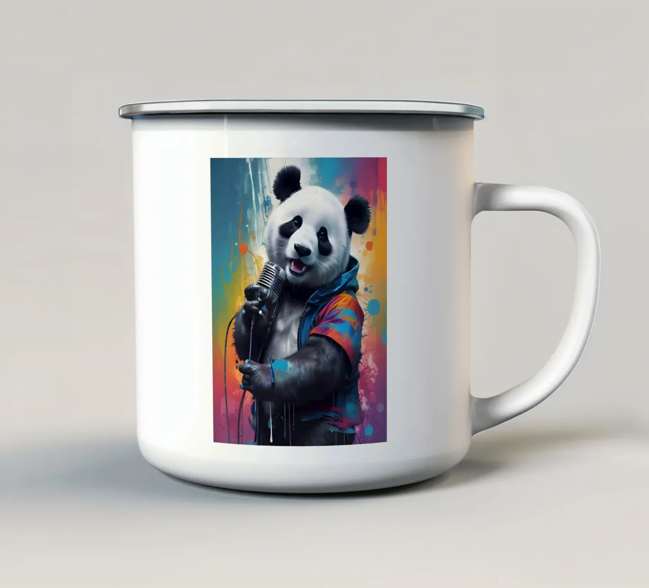 Panda vocal tazza in smalto da MakArena