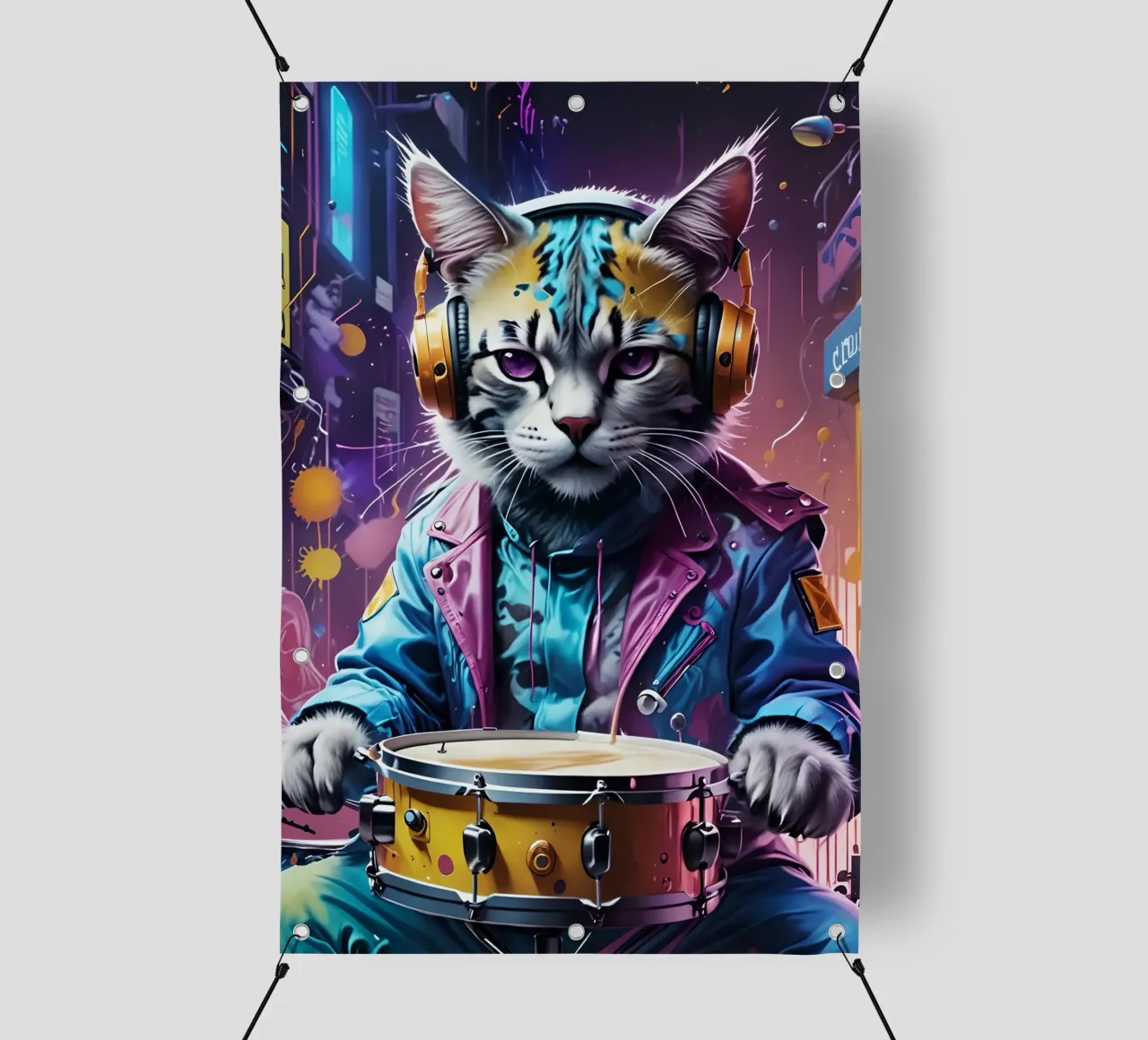 Gatto e tamburo telo in pvc da MakArena