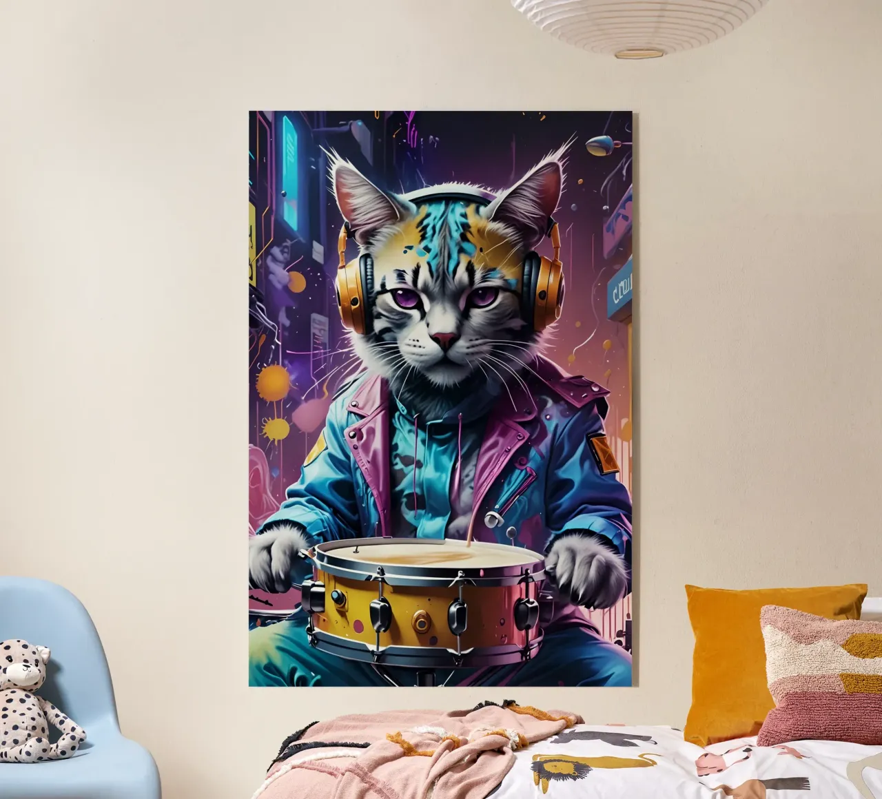 Chat et tambour plexiglas de MakArena