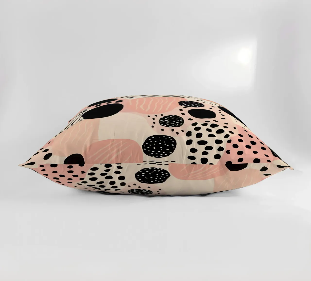 Decorative pattern in dusky pink and black decorative cushion by Autofocus
