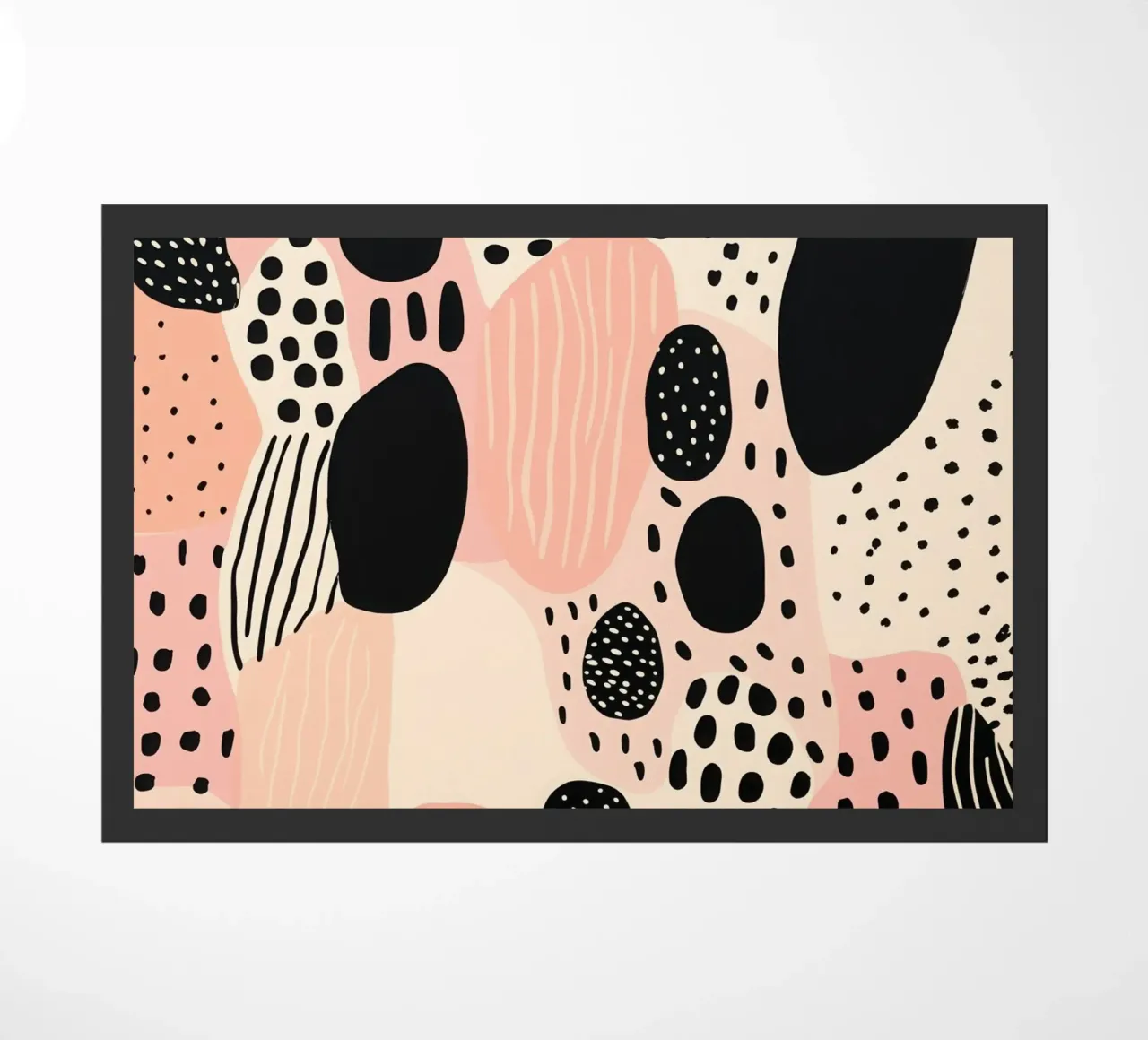 Decorative pattern in dusky pink and black doormat by Autofocus
