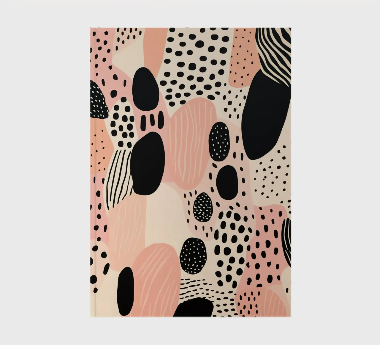 Decorative pattern in dusky pink and black notebook by Autofocus