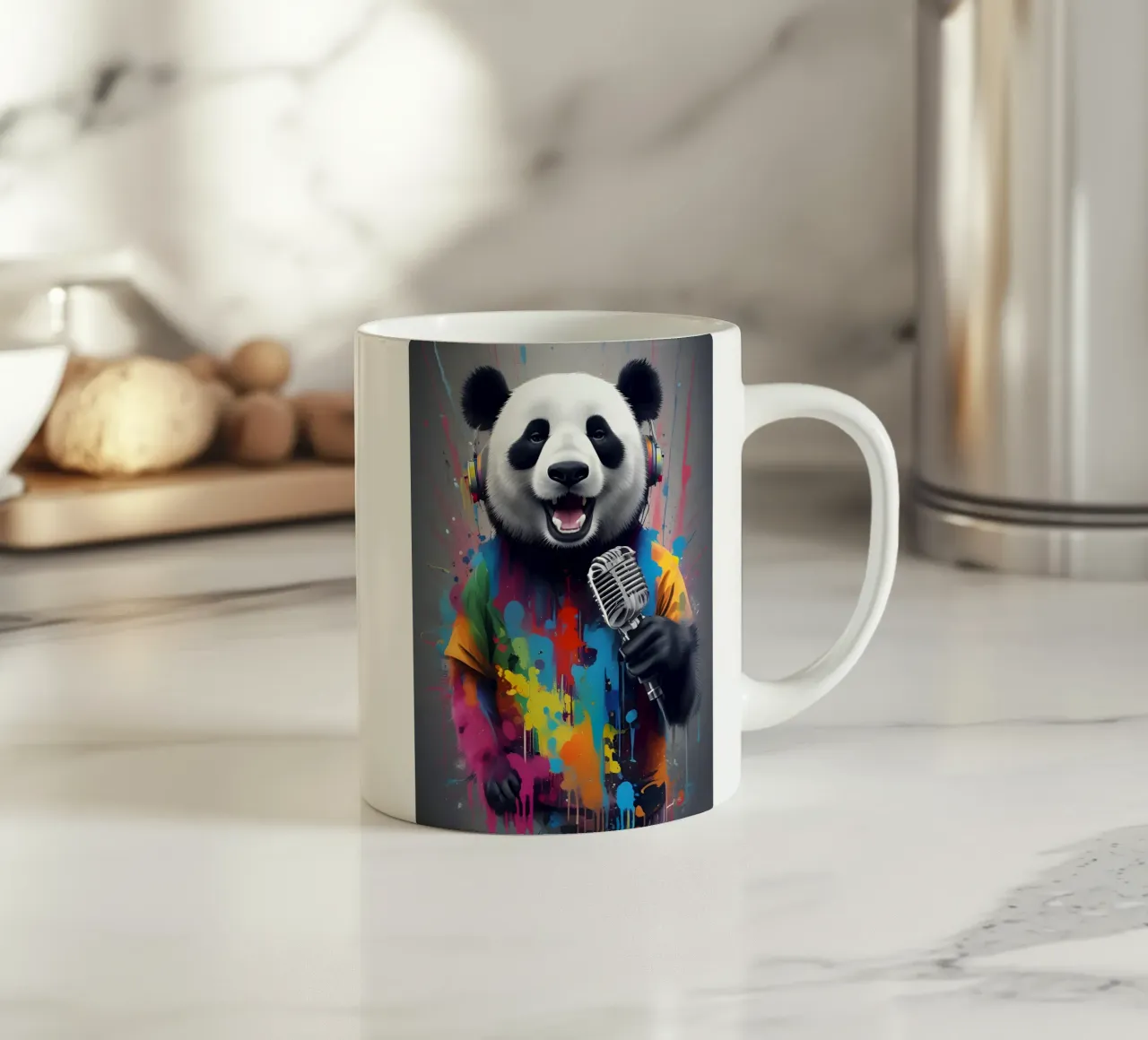 Happy panda vocal tazza in ceramica da MakArena