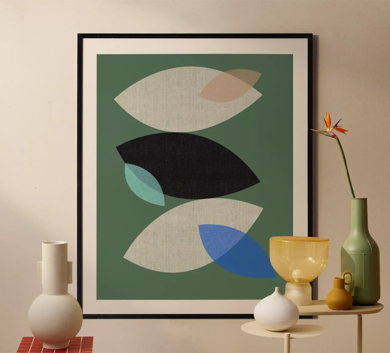 Living Leaves poster con telaio in legno da susanapaz