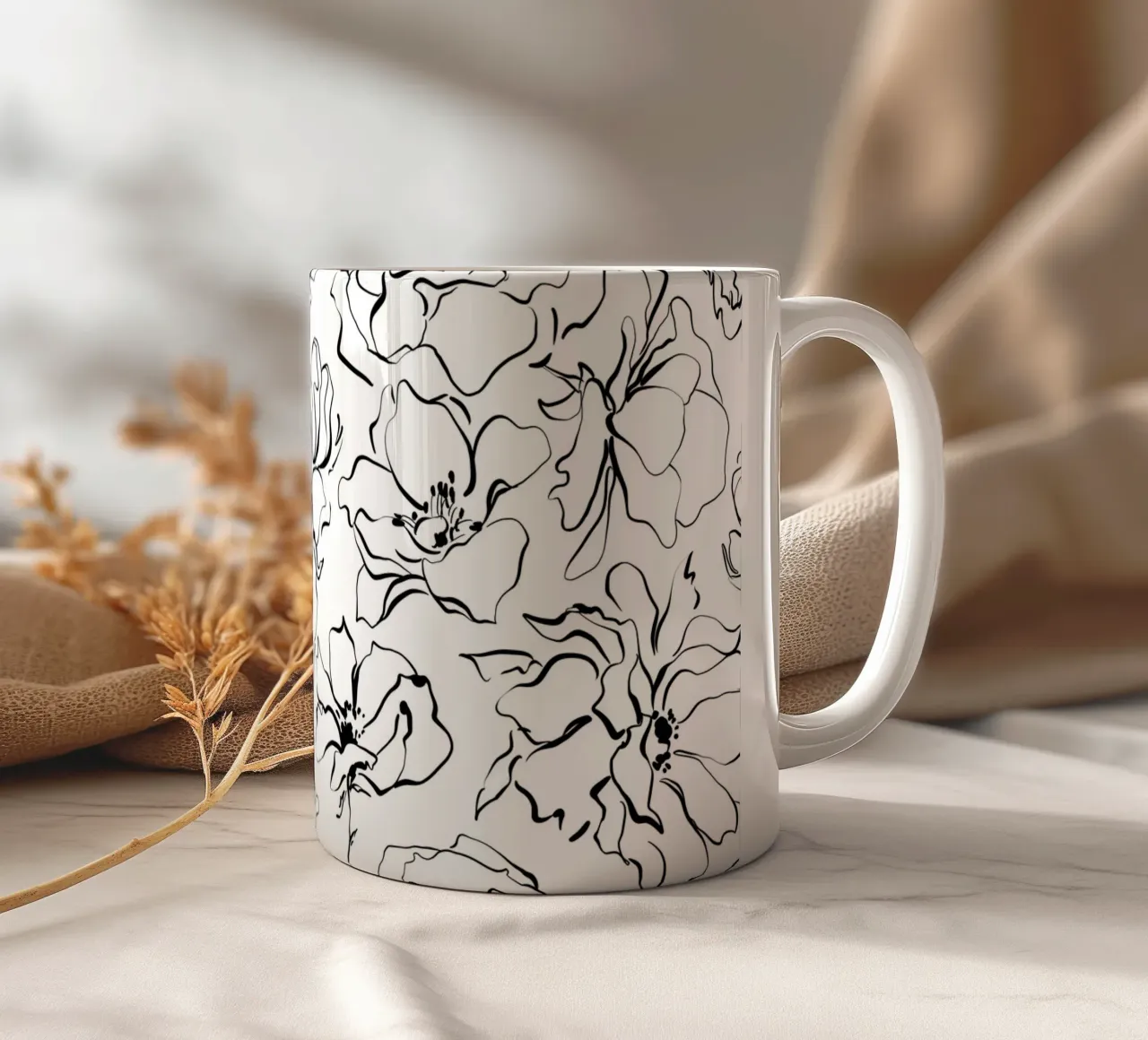 Simple Floral Pattern No 3 tazza in ceramica da treechild