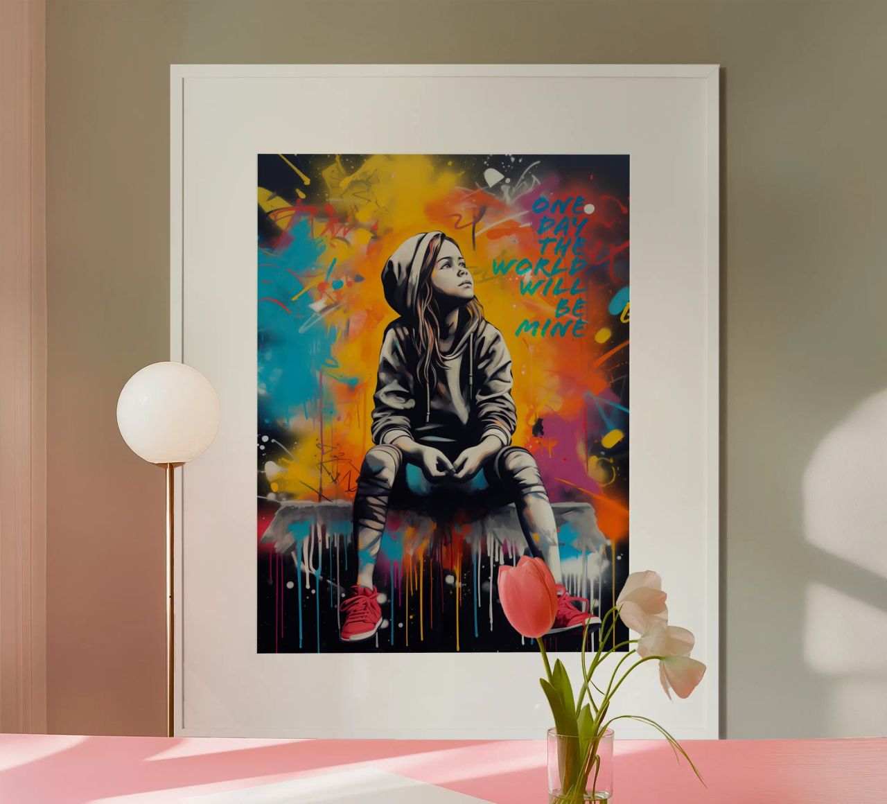 One Day The World Will Be Mine | Banksy Style Street Art Poster von Autofocus