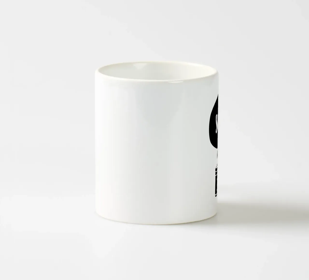 Smile Camera Typografie Design in bianco e nero monocromatico tazza in ceramica da THE MOTIVATED TYPE