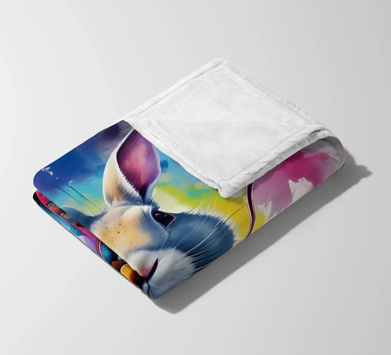 Rabbit plays the violin classical music fleece blanket by MakArena