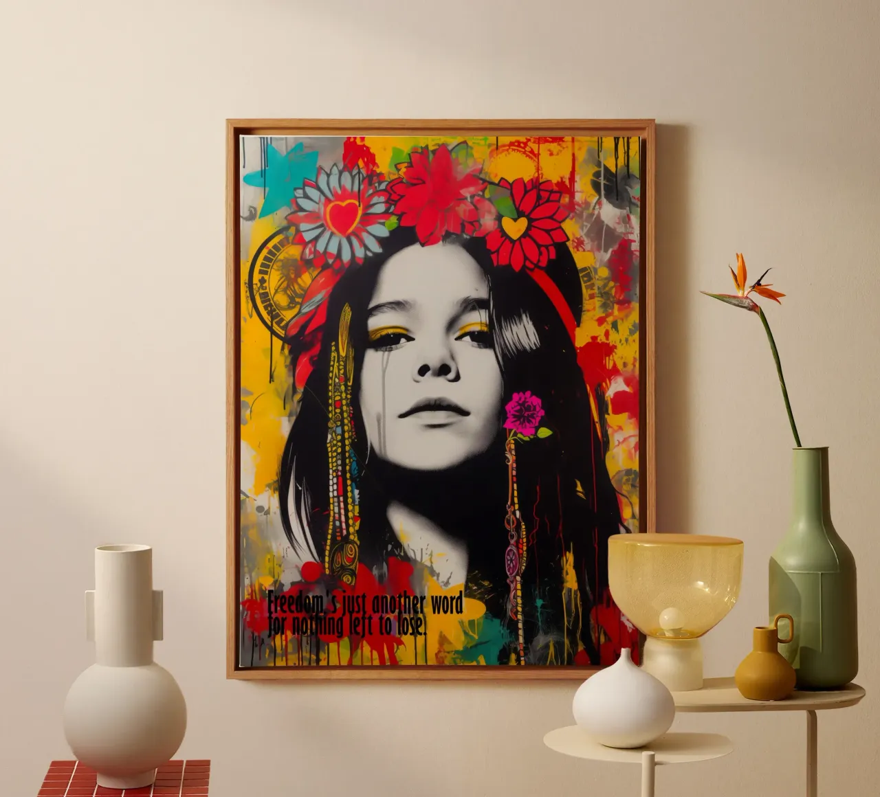 Freedom's just another word for nothing left to lose - Janis canvas by Autofocus