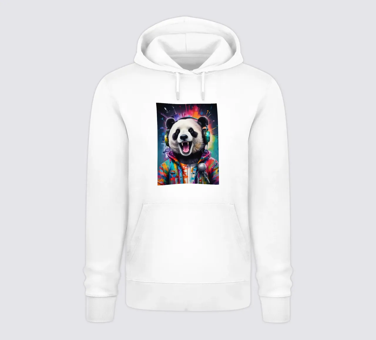 Un panda felice con le cuffie felpa con cappuccio da MakArena
