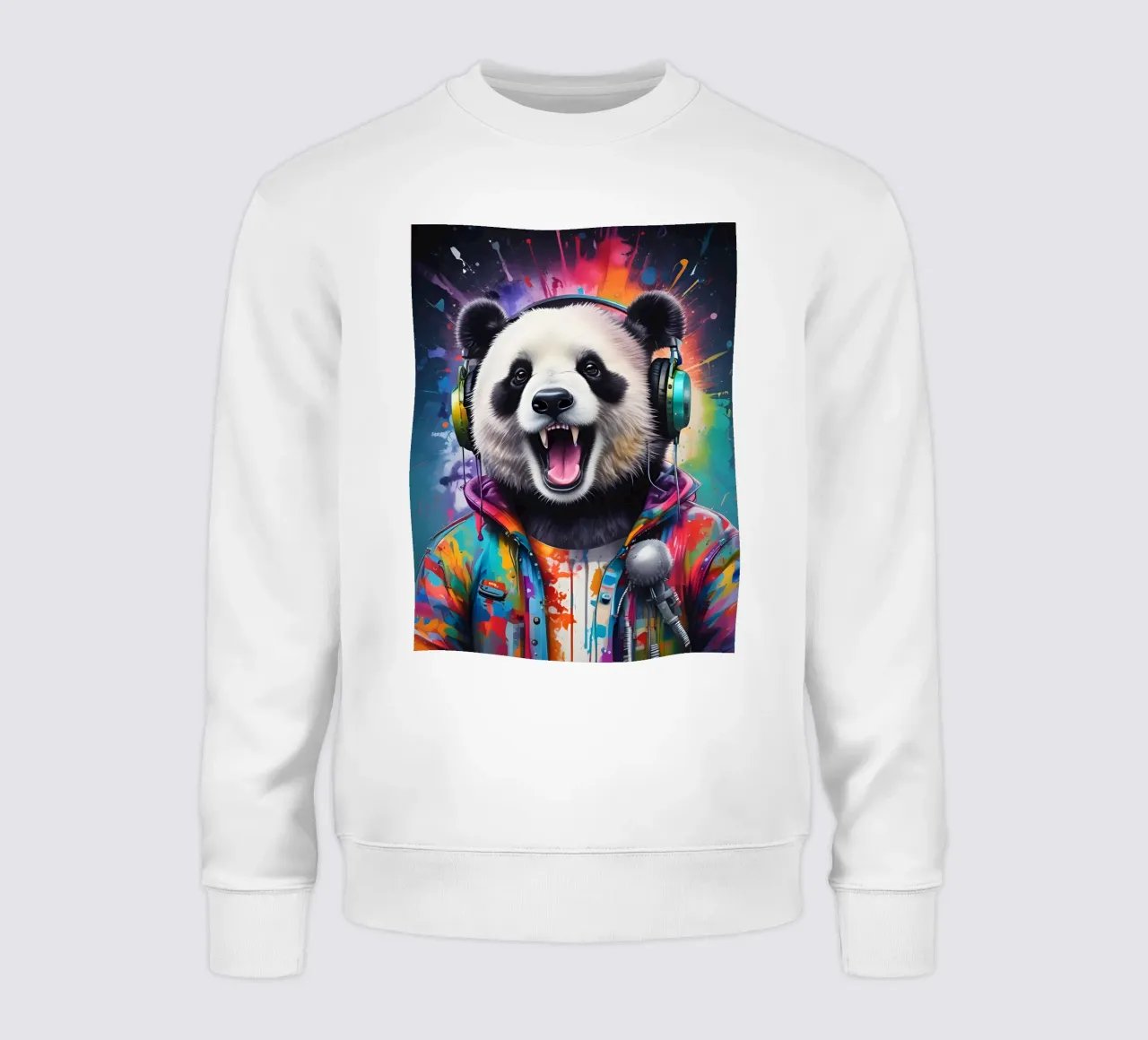 Un panda felice con le cuffie felpa da MakArena