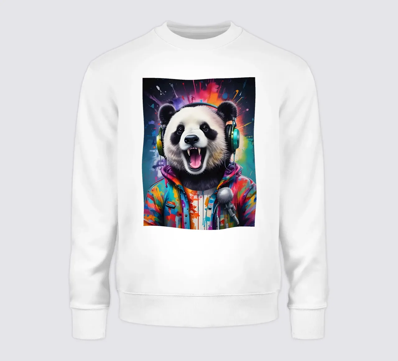Un panda felice con le cuffie felpa da MakArena