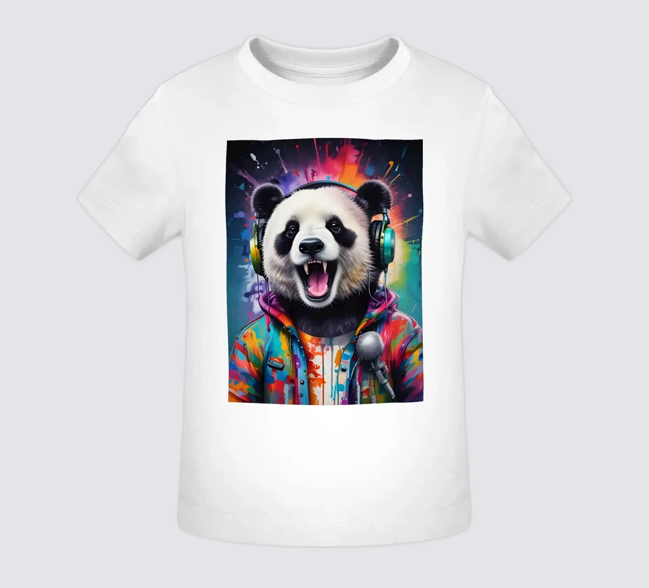 Un panda felice con le cuffie maglietta neonato da MakArena