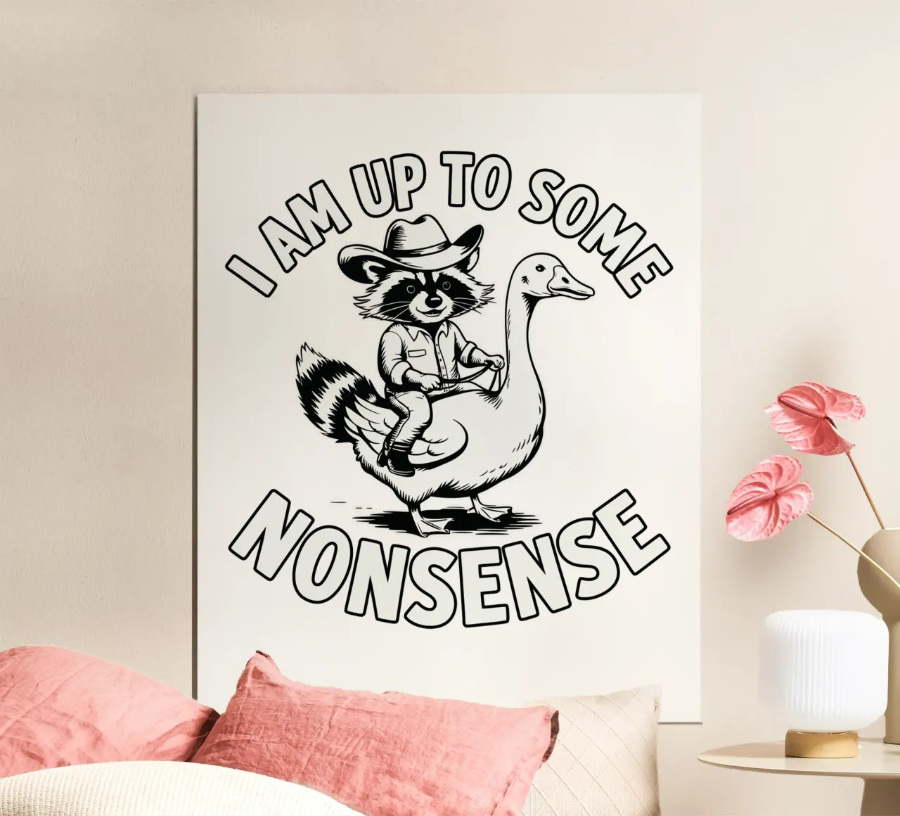 I am up to some nonsense poster met houten frame van edsonramosart