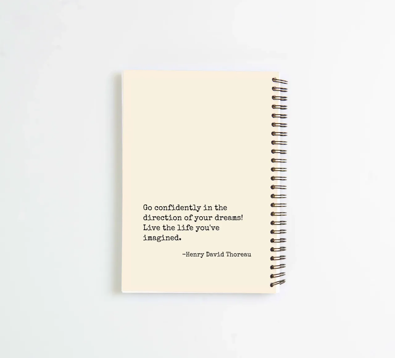 Go confidently in the direction of your dreams quote spiral notebook by Paigaam Studio