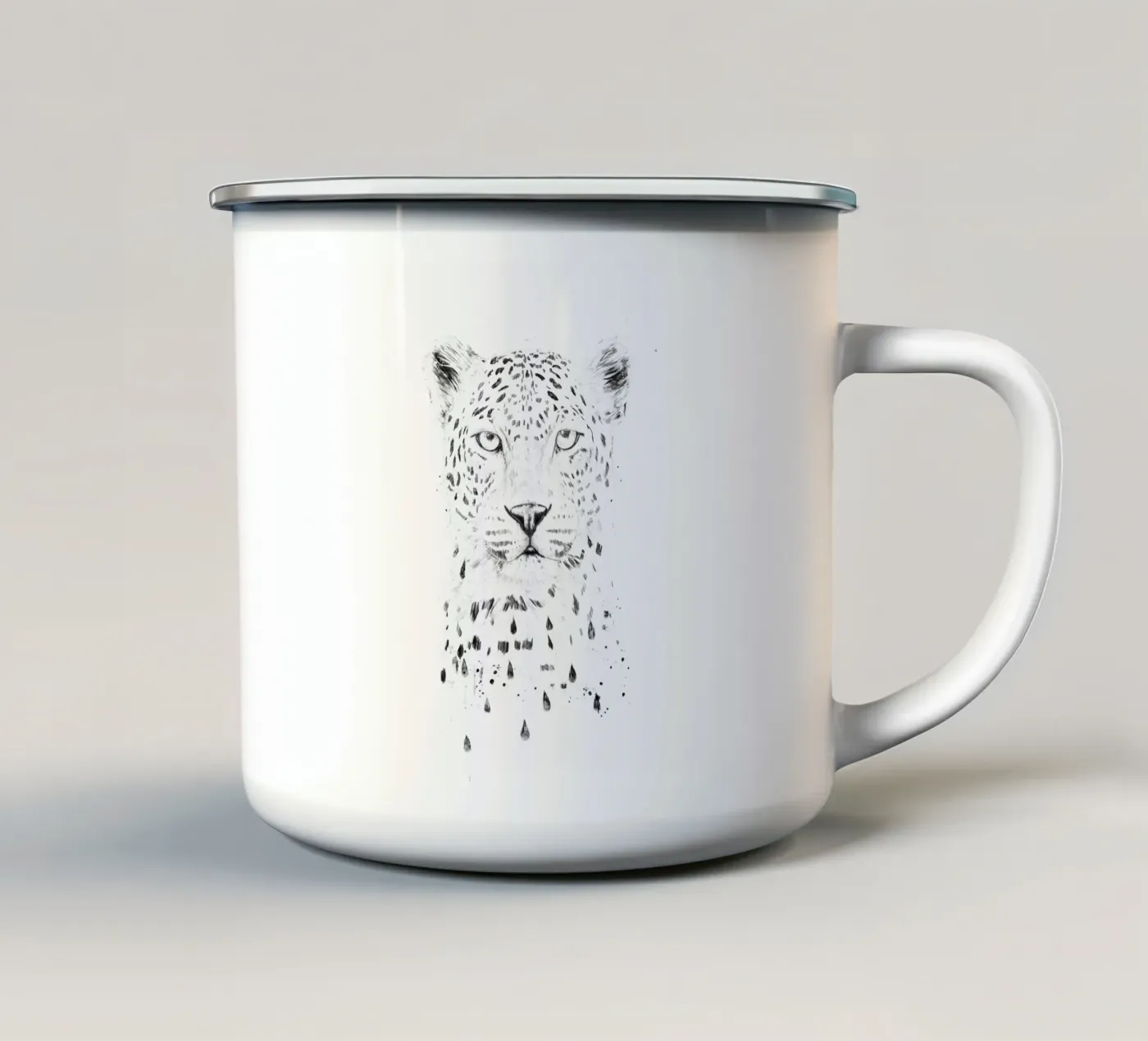 Raining Again enamel mug by Balazs Solti