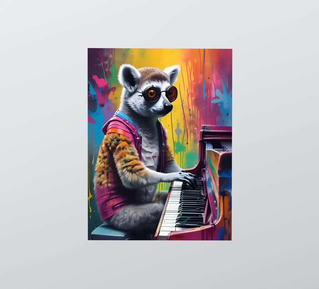 Lemur plays the piano sticker by MakArena