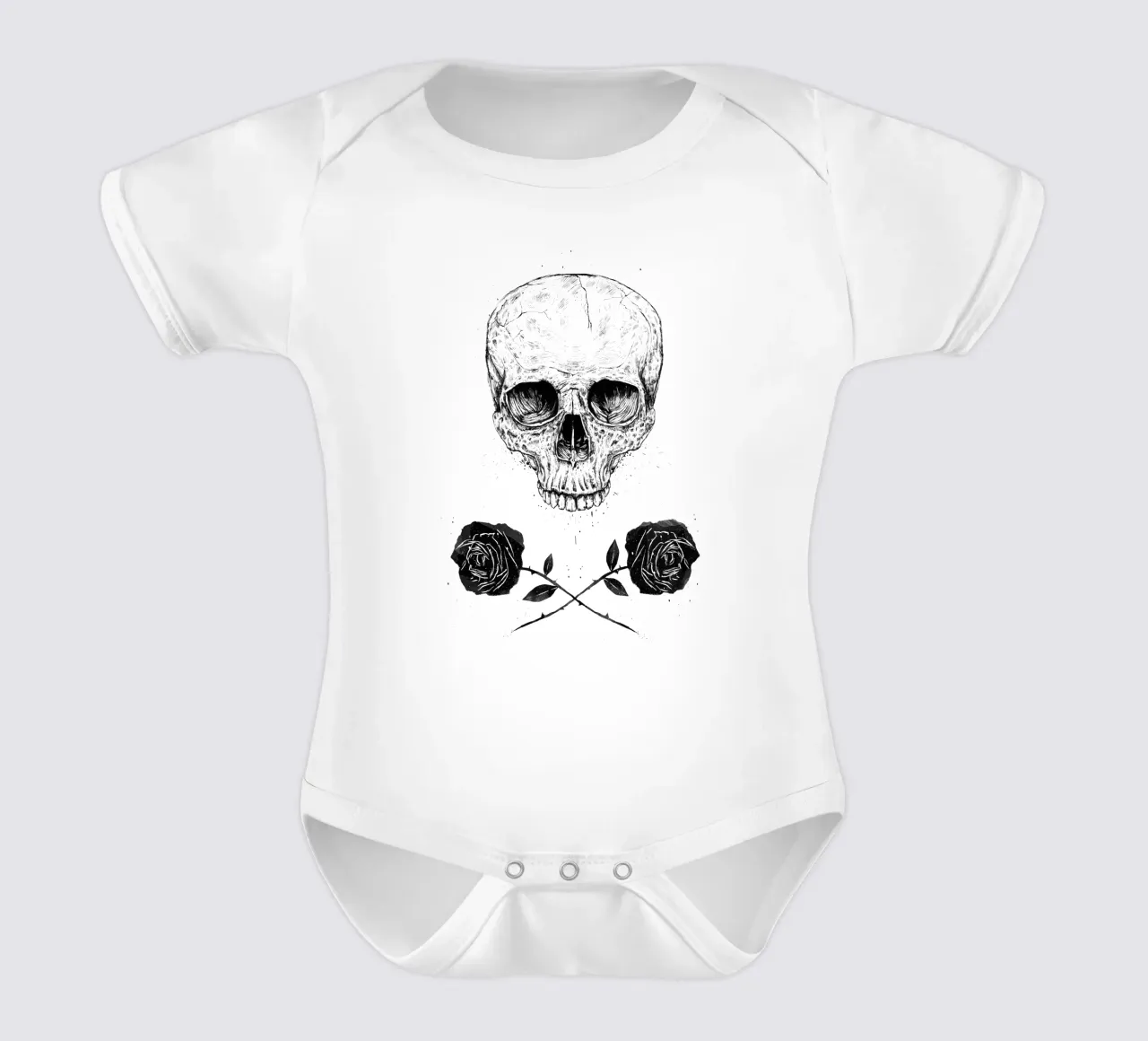 Skull N' Roses body neonato maniche corte da Balazs Solti