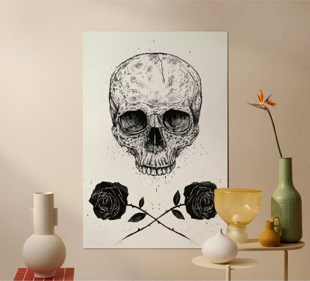 Skull N' Roses carta hahnemühle da Balazs Solti