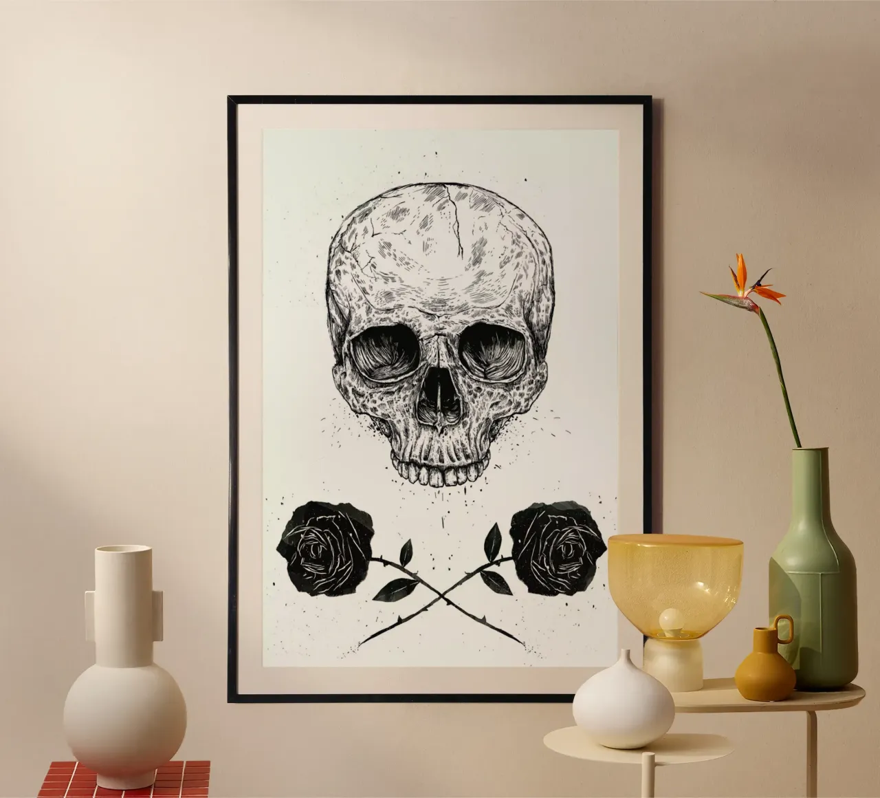 Skull N' Roses carta hahnemühle da Balazs Solti