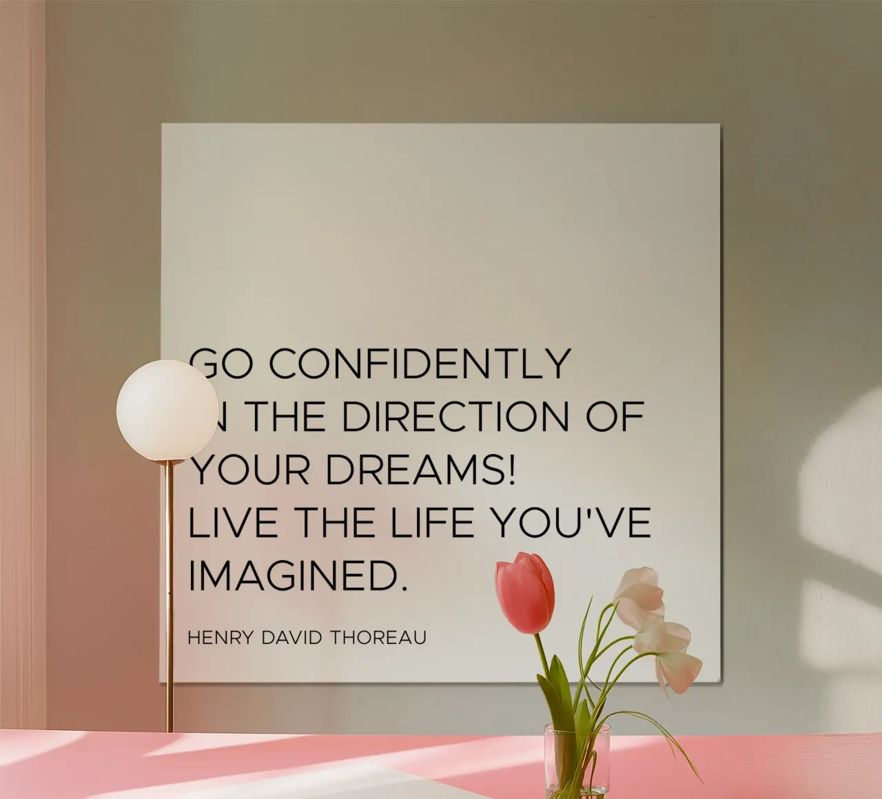 Andate con fiducia verso la direzione dei vostri sogni. poster con telaio in legno da Paigaam Studio