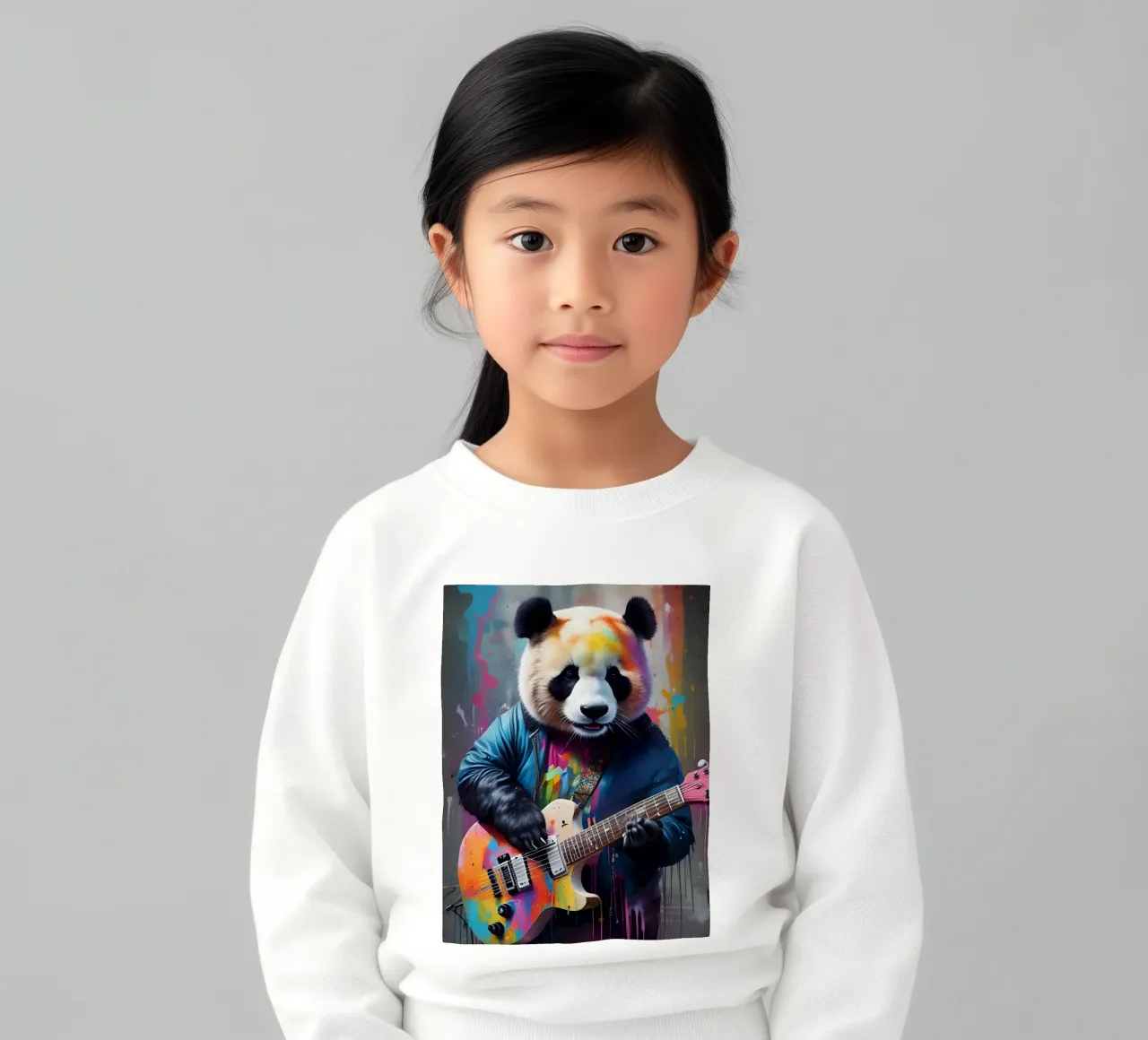 Il panda suona una chitarra colorata felpa bambino da MakArena