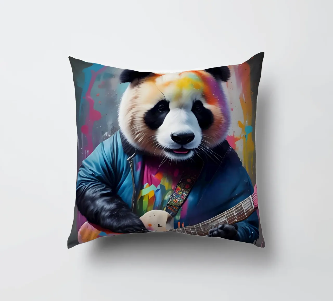 Il panda suona una chitarra colorata cuscino da MakArena
