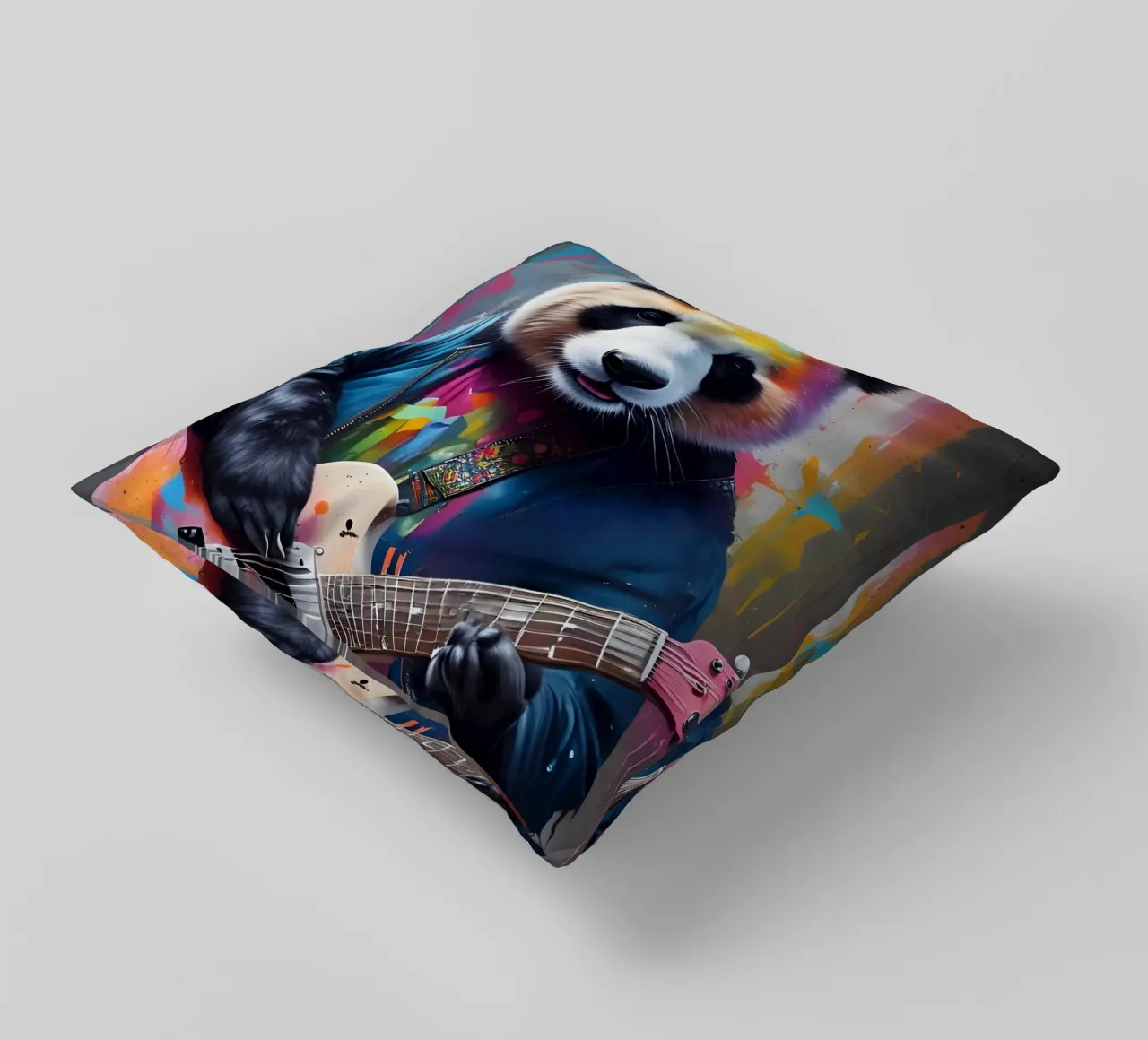 Il panda suona una chitarra colorata cuscino da MakArena